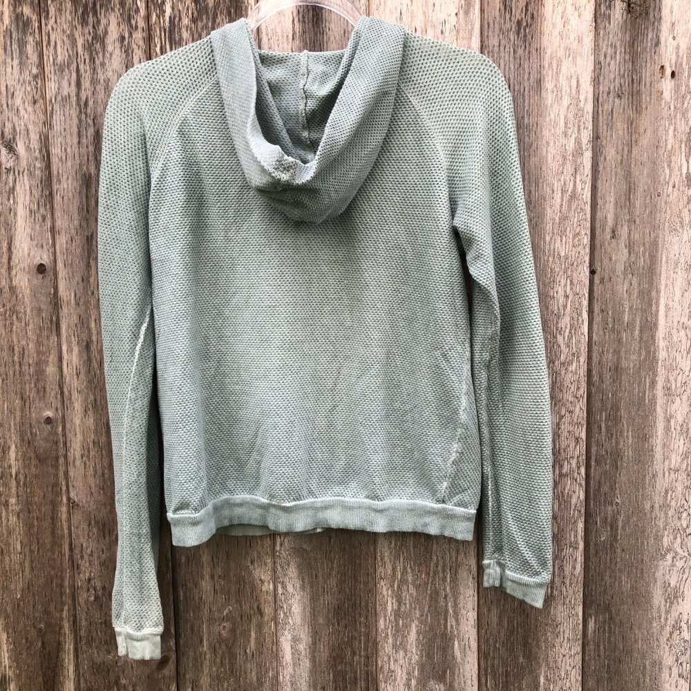 Zara Trafaluc Cotton Blend Mesh Sea Foam Zip Up Hoodie Small - Picture 4 of 6
